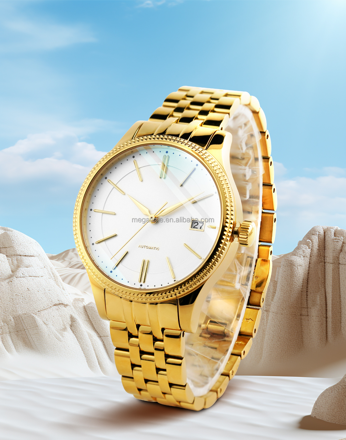 Dorado 304 Material de acero inoxidable reloj de lujo TMI NH35