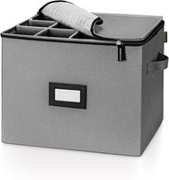 Boîte de rangement pliable carrée de grande capacité à double poignée, 12 compartiments, fabriquée en tissu Oxford cationique, portable et durable, pour verres à vin