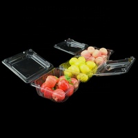 Groothandel op maat gemaakte transparante plastic opvouwbare wegwerp fruit clamshell punnet doos verpakking container voor groenten en fruit