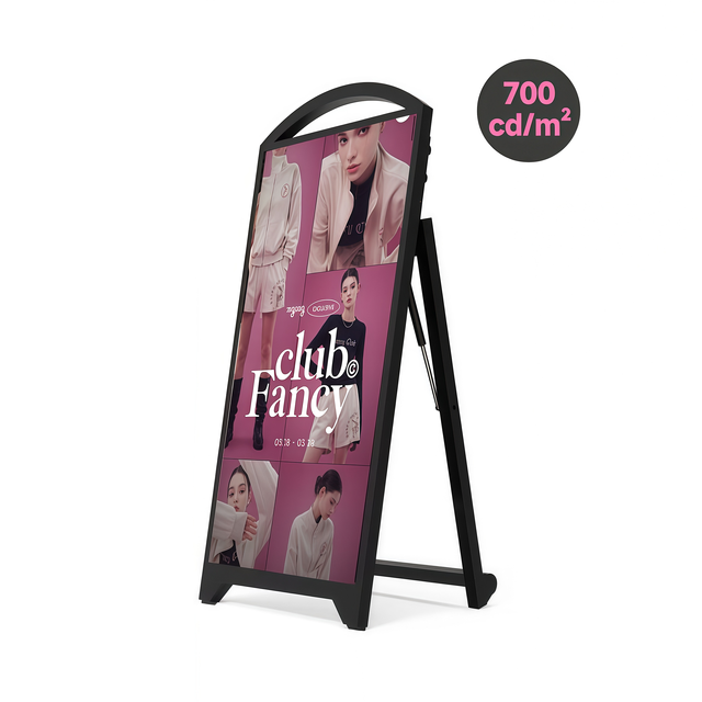 10 Hours Battery Powered Indoor 4K LED Poster Movable Digital Signage Wireless Animation Advertising Screen for Exhibitions