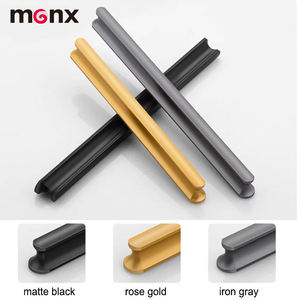 Poignées longues en alliage d'aluminium pour portes de <span class=keywords><strong>cuisine</strong></span>, armoires, meubles et tiroirs – Or, Noir, Gris – Style moderne et luxueux - Product Image 4