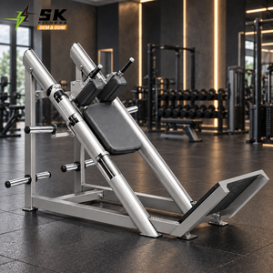SK Plate Loaded Hack Squat Machine met schouderpads en voetplaat voor training van quadriceps en bilspieren, commerciële fitnessapparatuur - Product Image 4