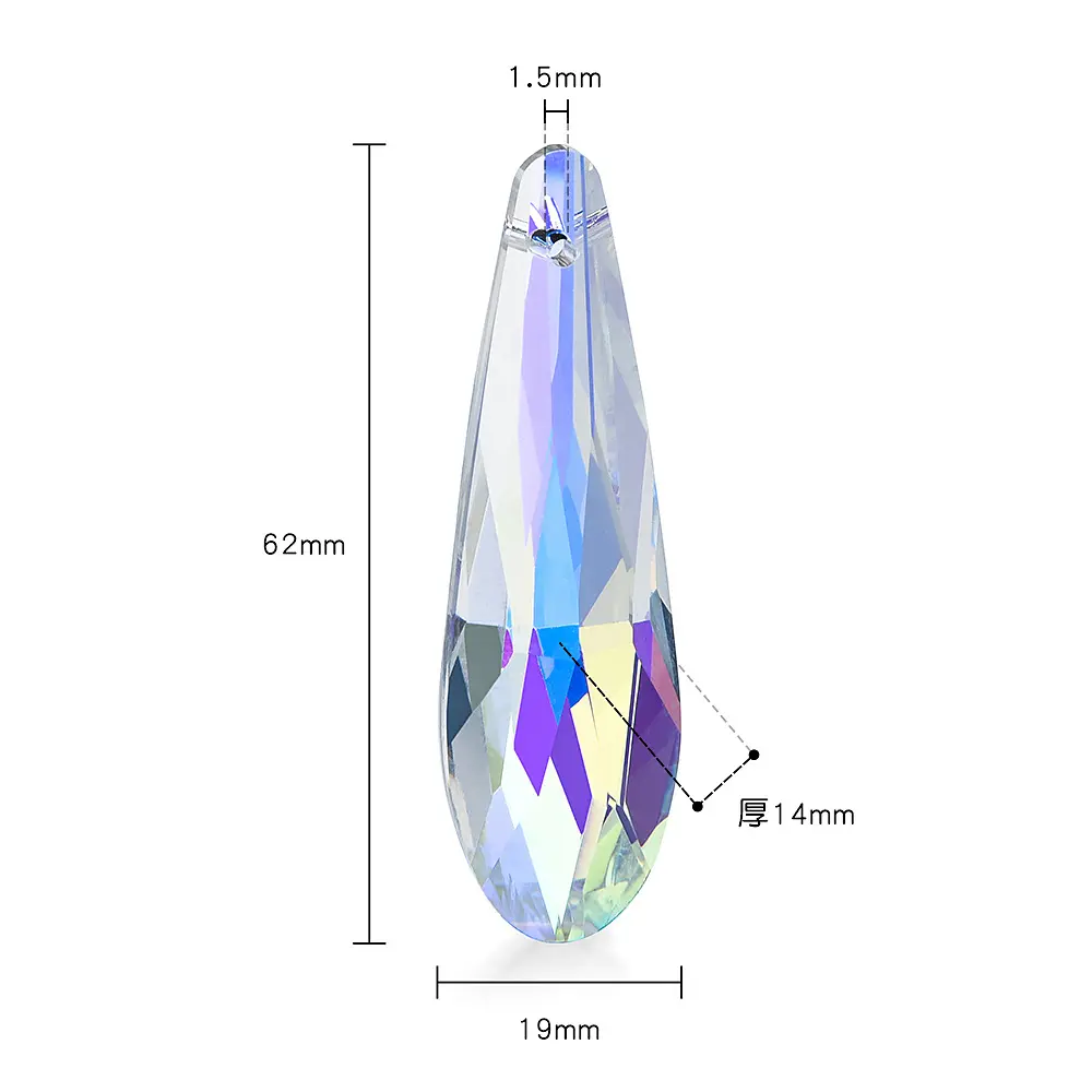 ЕС DIY кулон аксессуар люстра стеклянные бусины suncathcer Хрустальное стекло длинные слезы капля Призма