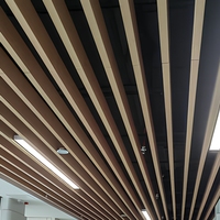 Panneau de plafond linéaire en alliage d'aluminium à isolation thermique moderne pour hôtel, plafond suspendu en lattes métalliques en forme de U