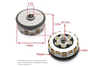 Conjunto de embrague semiautomático para motores Dirt Bike, juego de embrague resistente de 73 dientes, apto para motores Dirt Bike chinos de 150cc-<span class=keywords><strong>200cc</strong></span> - Product Image 6