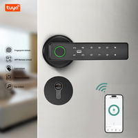 Serrure de poignée intelligente YiTechE avec Wi-Fi et application Tuya, compatible avec toutes les serrures à mortaise, mot de passe, carte, empreinte digitale, sans clé, serrure de porte numérique