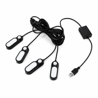 Lampes LED pour l'intérieur de la voiture 4 en 1 avec capteur de mouvement, éclairage ambiant RGB, lampe de décoration intérieure à allumage et extinction automatiques
