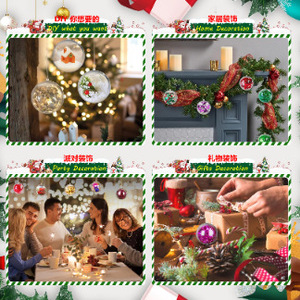Reaching New Heights Transparent Acrylic Christmas <b>Balls</b> Round Hollow Hanging Ornaments For DIY Decorations - Product Image 5