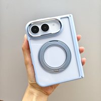 Étui de téléphone portable pliable avec support rotatif magnétique pour iPhone Duo avec coque de protection antichoc colorée