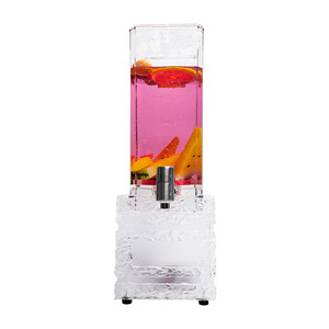 Distributeur de boissons lumineux LED 3L en forme de baril de bière à motif glacé pour bars et cocktails, avec robinet en acier inoxydable, forme rectangulaire - Product Image 5