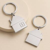 Vente en gros de nouveaux porte-clés personnalisés pour la maison, en acier inoxydable, ronds, modernes, minimalistes et de style luxueux