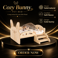Abri en bois pour cochon d'Inde avec escalier, petite maison pour animaux de compagnie pour hamster, lapin, chinchilla, abri intérieur moderne, confortable et chaud, décoration de cage