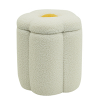 Tabouret rond en velours rembourré de luxe, peu encombrant, repose-pieds, repose-pieds, pouf pour le salon