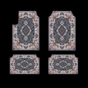 Tapis de sol de voiture de style bohème Meiyo, ensemble de 4 pièces, velours cristal, résistant aux taches, lavable à l'eau - Product Image 3