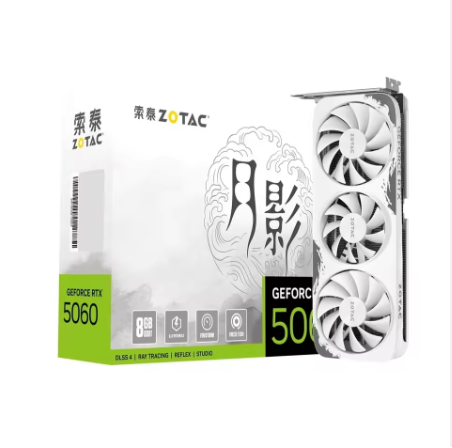 New ZOTAC RTX 5060 8GB GDDR7 MOON SHADOW OC Gaming GPU with Fan Cooling for Desktop MXM Form Factor 28000MHz 128-Bit
