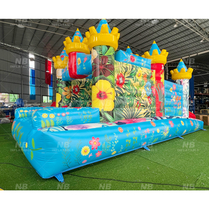 บ้านลมเป่าลมสำหรับเด็กเล่นกลางแจ้งพร้อมสไลเดอร์ ปราสาทลมเป่าลม บ้านเด้งดึ๋ง ปาร์ตี้พูล พร้อมเครื่องเป่าลม - Product Image 5