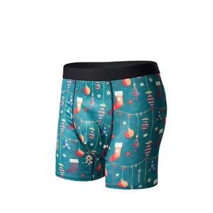 Noël imprimé respirant confortable hommes sous-vêtements tricotés boxeurs mi-hauteur avec longues jambes taille costume de sport pour garçons - Product Image 1