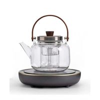 Bouilloire à vapeur personnalisée tout-en-un théière pour Noël Design moderne Ensemble de théière en borosilicate Infuseur en verre Caractéristiques d'utilisation manuelle