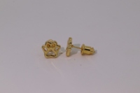 Boucles d'oreilles clous classiques vintage mignonnes pour femmes Tianyu Gems, en laiton plaqué or, avec un design de patte de chat ajouré