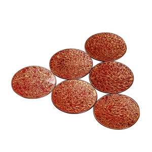 Chinese Handmade Lacquer Coaster Irregular Shape Heat Resistant For Kung Fu <b>Tea</b> <b>Set</b> - Product Image 5