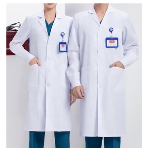 OEM stampa camice bianco scuola di medicina camice bianco ricamo logo di lavoro polvere medico bianco <span class=keywords><strong>camici</strong></span> da laboratorio <span class=keywords><strong>con</strong></span> colletto tasche - Product Image 5
