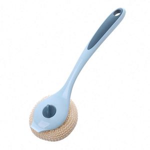 Cepillo de limpieza de ollas y tazones con mango largo, bola de alambre de acero nano, que no daña la olla - Product Image 1