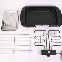 Four de cuisson électrique et gril à brochettes sans fumée en acier inoxydable chromé petit barbecue domestique