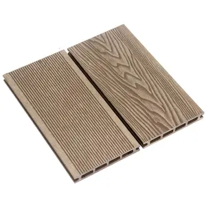 डब्ल्यूपीसी लकड़ी अनाज तख्त एंटी स्लिप सागौन लकड़ी मिश्रित डेकिंग आउटडोर गार्डन फर्श डेकिंग सामग्री के प्रकार
