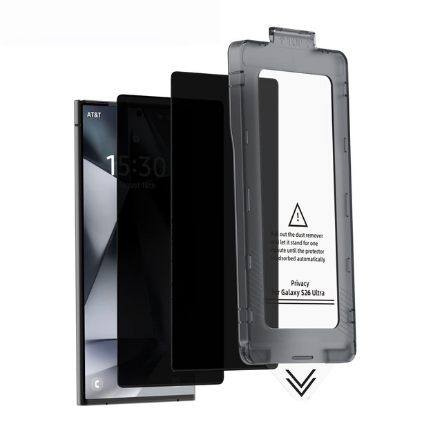 2.5D 9H Silk Full Glue Privacy Tempered Glass Screen Protector for Samsung Galaxy S26/S26Plus/S26Ultra with Easy APP S24 S25