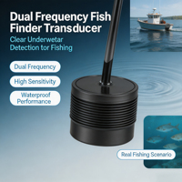 Transducteur acoustique sous-marin 200kHz/75kHz (FYW-75/200-ED) avec distance de détection de 0,6 à 120 m, matériau ABS