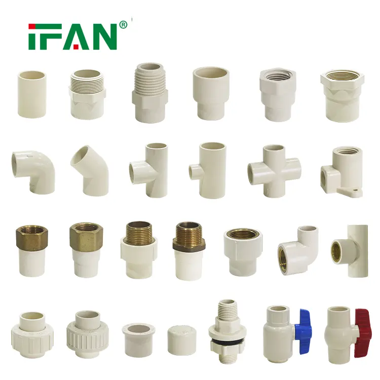 IFAN CPVC ASTM D2846 Accessories Plumbing Materials CPVC PVC Plastic Pipe Fittings Elbow Tee Socket Joint Connector PVC Fitting