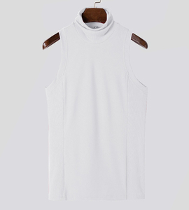 <span class=keywords><strong>Canotta</strong></span> da <span class=keywords><strong>Uomo</strong></span> <span class=keywords><strong>Bianca</strong></span> Sexy Attillata <span class=keywords><strong>a</strong></span> Collo Alto, Maglia Senza Maniche Lavorata <span class=keywords><strong>a</strong></span> Maglia con Stampa Logo Personalizzata, per Commercio all'Ingrosso - Product Image 4