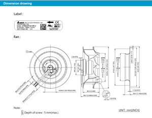 Delta GTB023FUA10R In row Air Conditioning <b>Rack</b> Air Conditioning Internal <b>Cooling</b> Fan 230mm EC Backward Curved Centrifugal Fan - Product Image 5