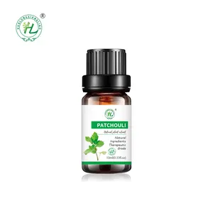 HL Aceite de pachulí de Indonesia Precio al por mayor orgánico Proveedor, 10mL Aceite esencial de pachulí oscuro 100% Fragancia pura para hacer jabón