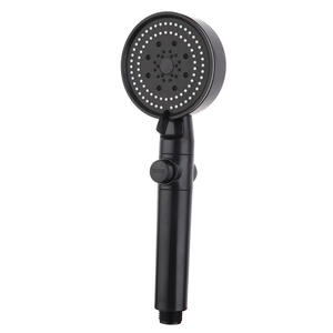 Cabezal de ducha presurizado de mano de cinco velocidades Samurai, elemento de filtro extraíble, rociador de ducha de baño negro, características del inodoro - Product Image 1