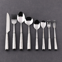 Couverts en acier inoxydable couteau à dîner fourchette et cuillère de table avec manche en céramique or/argent