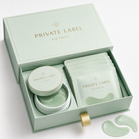 Masque pour les yeux en gel de thé vert, niacinamide et peptides, avec logo personnalisé, OEM, marque privée, anti-âge, anti-poches, collagène, pour tous types de peau