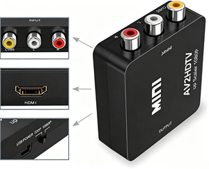 Convertidor RCA <span class=keywords><strong>a</strong></span> <span class=keywords><strong>HDMI</strong></span> 1080P, <span class=keywords><strong>Adaptador</strong></span> de Video y Audio RCA Compuesto CVBS AV <span class=keywords><strong>a</strong></span> <span class=keywords><strong>HDMI</strong></span>, Compatible con <span class=keywords><strong>Cable</strong></span> de Alimentación USB - Product Image 6