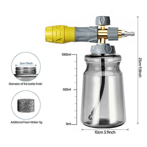<span class=keywords><strong>Lance</strong></span> à mousse haute pression électrique en acier inoxydable de 1000 ml, réglable, <span class=keywords><strong>pour</strong></span> lavage de voiture, avec garantie d'un an - Product Image 3