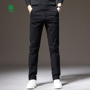<span class=keywords><strong>Pantalon</strong></span> décontracté 100% coton pour homme, taille moyenne, bouton, longue, droite et ample, automne, hiver, style de travail, options en velours - Product Image 3
