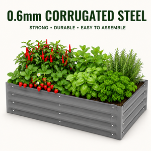 Bac à légumes surélevé galvanisé <span class=keywords><strong>de</strong></span> 30 cm (12 po) <span class=keywords><strong>de</strong></span> profondeur, rectangulaire, en acier ondulé, 90x60 cm (3x2 pi), pour légumes <span class=keywords><strong>de</strong></span> <span class=keywords><strong>jardin</strong></span>, OEM - Product Image 1
