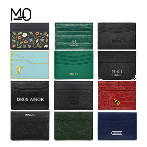 Mo กระเป๋าสตางค์หนัง nappa สีเขียวแบบมีช่องใส่บัตรมีช่องใส่บัตรแบบพับเก็บได้ปรับแต่งโลโก้เต็มรูปแบบ - Product Image 3