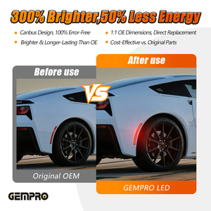 Feux de position latéraux <span class=keywords><strong>LED</strong></span> en vrac pour Chevrolet Corvette C7 2014-2019 Z06 Grand Sport, feux de dégagement de garde-boue fumés transparents, 4 pièces - Product Image 5