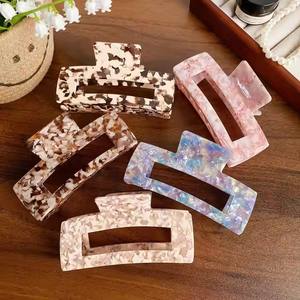 Yi YHJ Accessoires Cheveux Femme Pince Carrée en Acétate 3-10,5 cm Clip Requin Large Griffe à Cheveux Personnalisée en Stock pour Femme Vente en Gros - Product Image 4