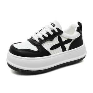 Chaussures de sport pour femmes à lacets, antidérapantes, respirantes, en maille, à plateforme, tendance mode, ajourées, style universitaire, pour étudiantes - Product Image 6