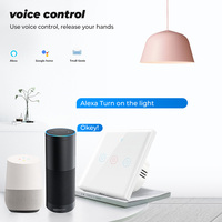 Interrupteur mural intelligent WiFi Tuya EU 1 Gang sans fil neutre, commande vocale, compatible Google Home Alexa Smart Home