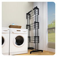 Porte-vêtements pliable en métal de grande capacité Dreamland, support autoportant multifonctionnel pour le séchage du linge à domicile
