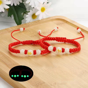 Hot Bán Thời Trang Có Thể Điều Chỉnh May Mắn Handmade Bện Dây Màu Đỏ Vòng Đeo Tay Hợp Thời Trang Sáng Hạt Zodiac Vòng Đeo Tay Cho Phụ Nữ Người Đàn Ông - Product Image 3