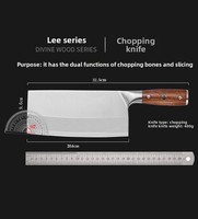 Couteau de cuisine de haute qualité en acier inoxydable 4Cr, lame tranchante, manche en bois de 20,6 cm, ambidextre, passe au lave-vaisselle, pour légumes et viande