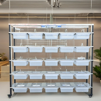 Jaulas de Cría para Roedores de Acero Inoxidable y Plástico, Diseño Moderno y Lujoso para Laboratorio, con Diseño de Bañera para Ratones, Ratas y Hámsters